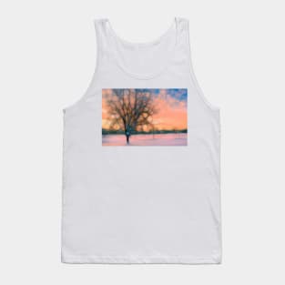 Pastel tree winter landscape Tank Top